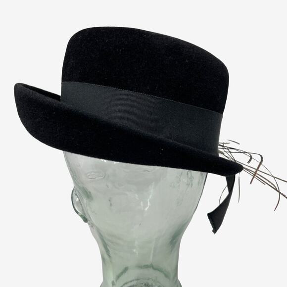 Peachbloom Velour Union Made Swagger Black with Vintage Hat Box - Picture 6 of 16